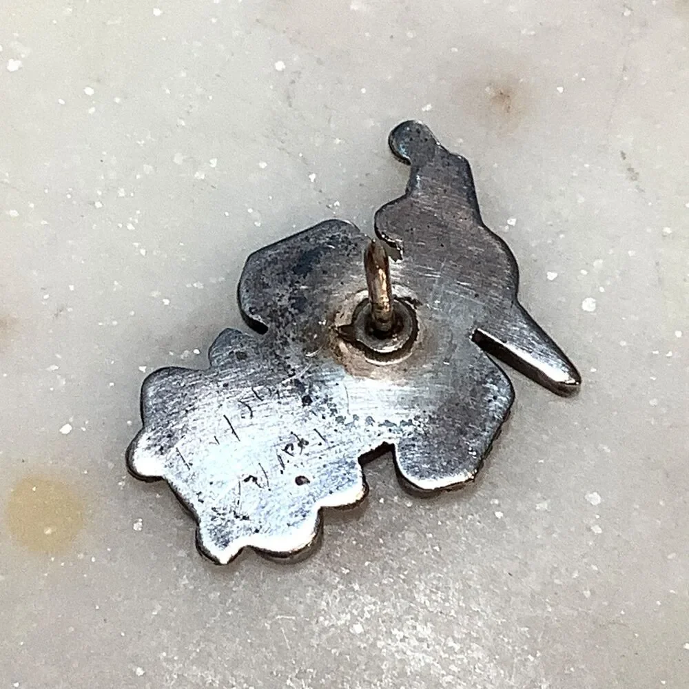Zuni Lapel Pin Bird Sterling Siver Artisan Signed Tie Pin Native American